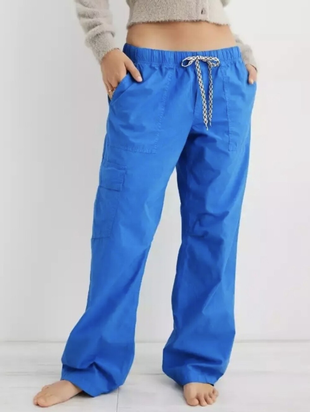 Aerie Cargo Baggy Skater Blue Pants